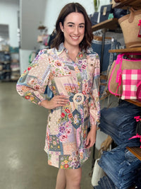 Kathryn Mini Dress - Floral Patchwork