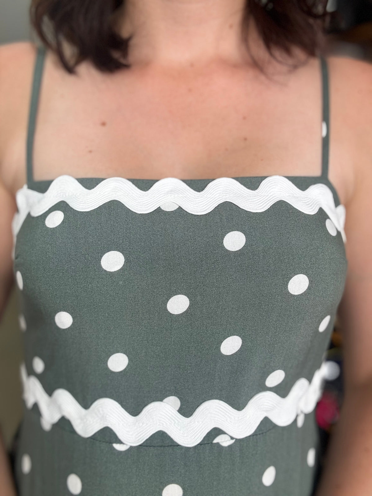 Sagey Maxi Dress - Sage Polka Dot