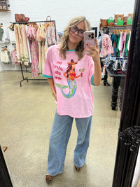 Senorita Margarita Oversized Tee - Pink & Teal