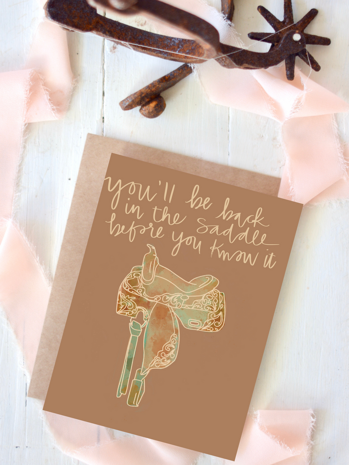 Get Well Card - You'll Be Back In The Saddle Before You Know It