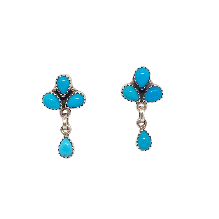 Western Earrings - Blossom Turquoise Drop