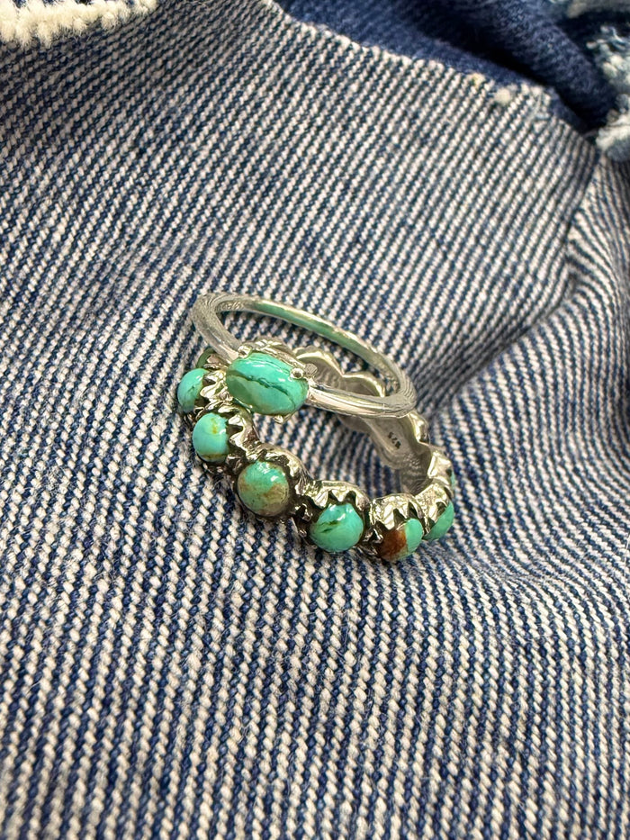 Rein Ring Stack - Silver Turquoise