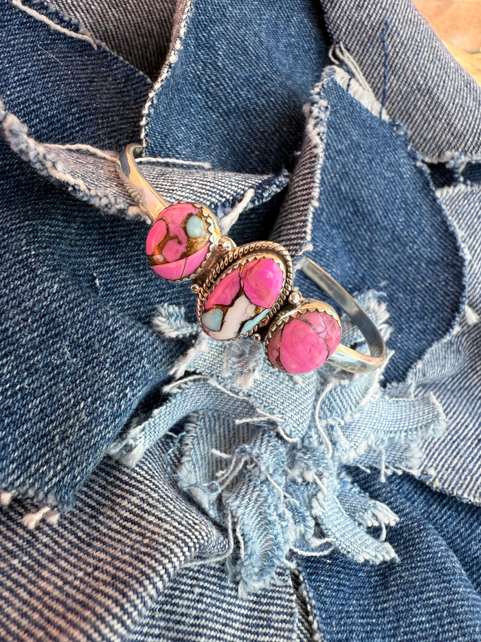 Florence Cuff - Silver Cotton Candy Turquoise