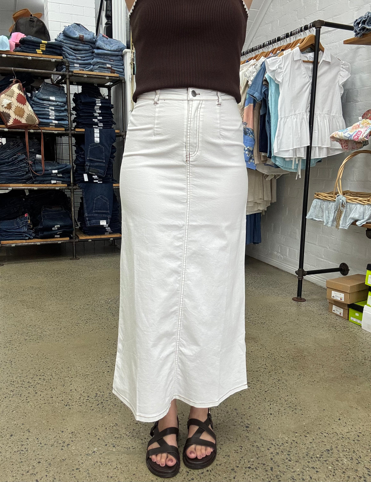 Mila Maxi Skirt - White