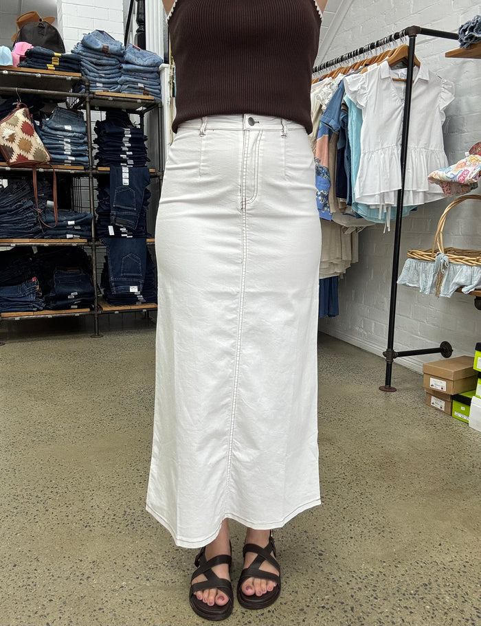 Mila Maxi Skirt - White