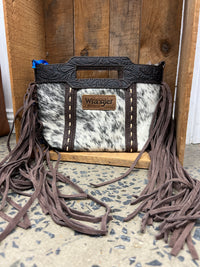 Wrangler Genuine Cowhide Fringe Crossbody (WG283-8015CF) - Coffee