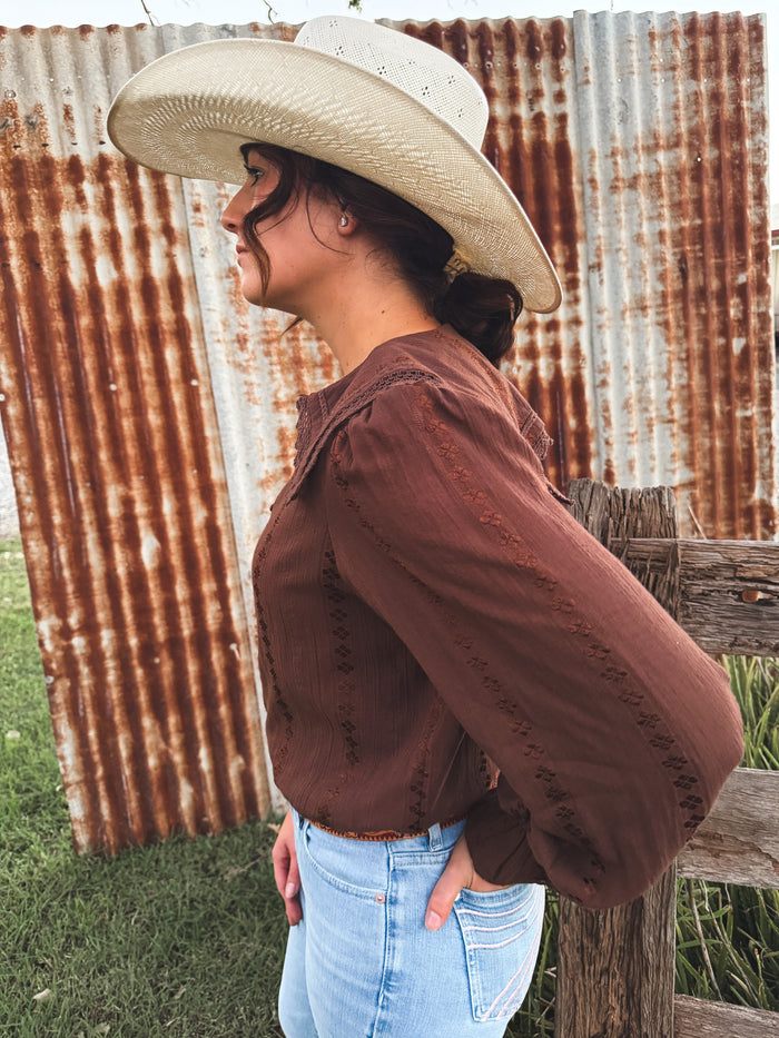 Callie Top - Brown Lace
