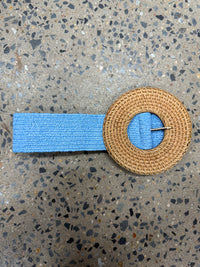 Boutique Belt - Rattan Buckle (Blue)