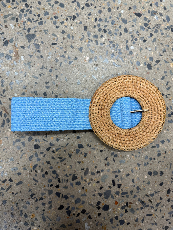 Boutique Belt - Rattan Buckle (Blue)