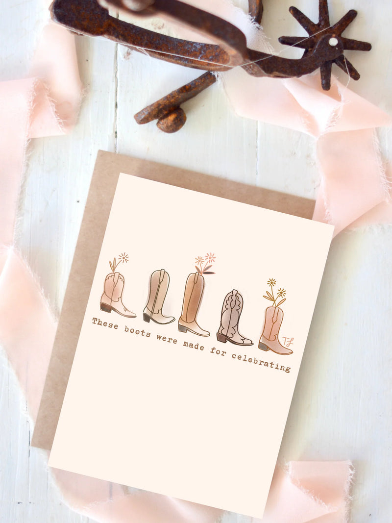 Celebration Card - Cowgirl Boots