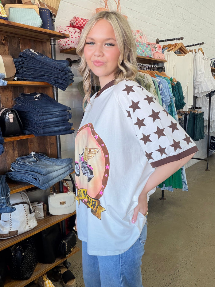Ride Or Die Oversized Tee - White