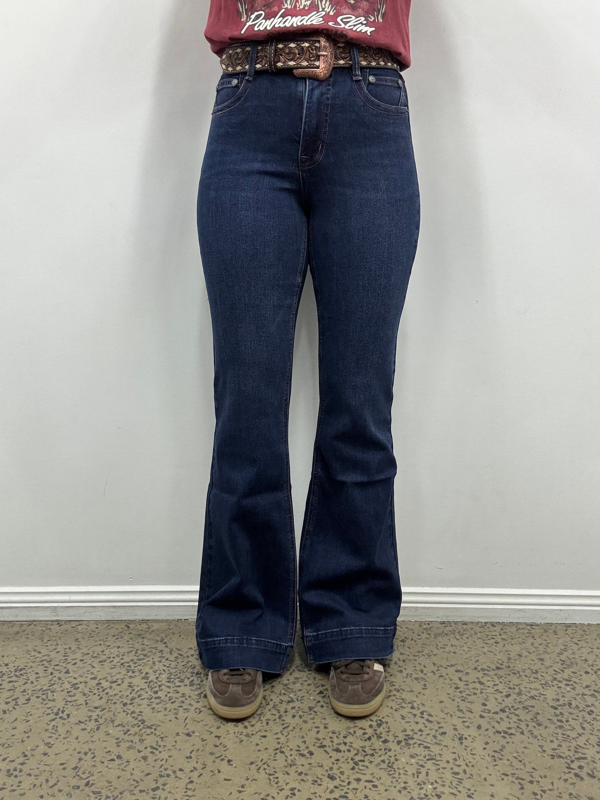 Rock & Roll Cowgirl Jeans - BW5HD09760 - Turquoise Coin Pocket High Rise Trouser