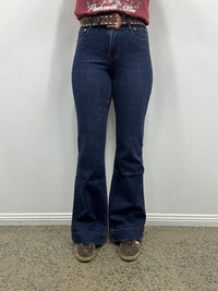 Rock & Roll Cowgirl Jeans - BW5HD09760 - Turquoise Coin Pocket High Rise Trouser