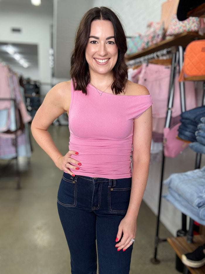 Kylie Off The Shoulder Top - Orchid