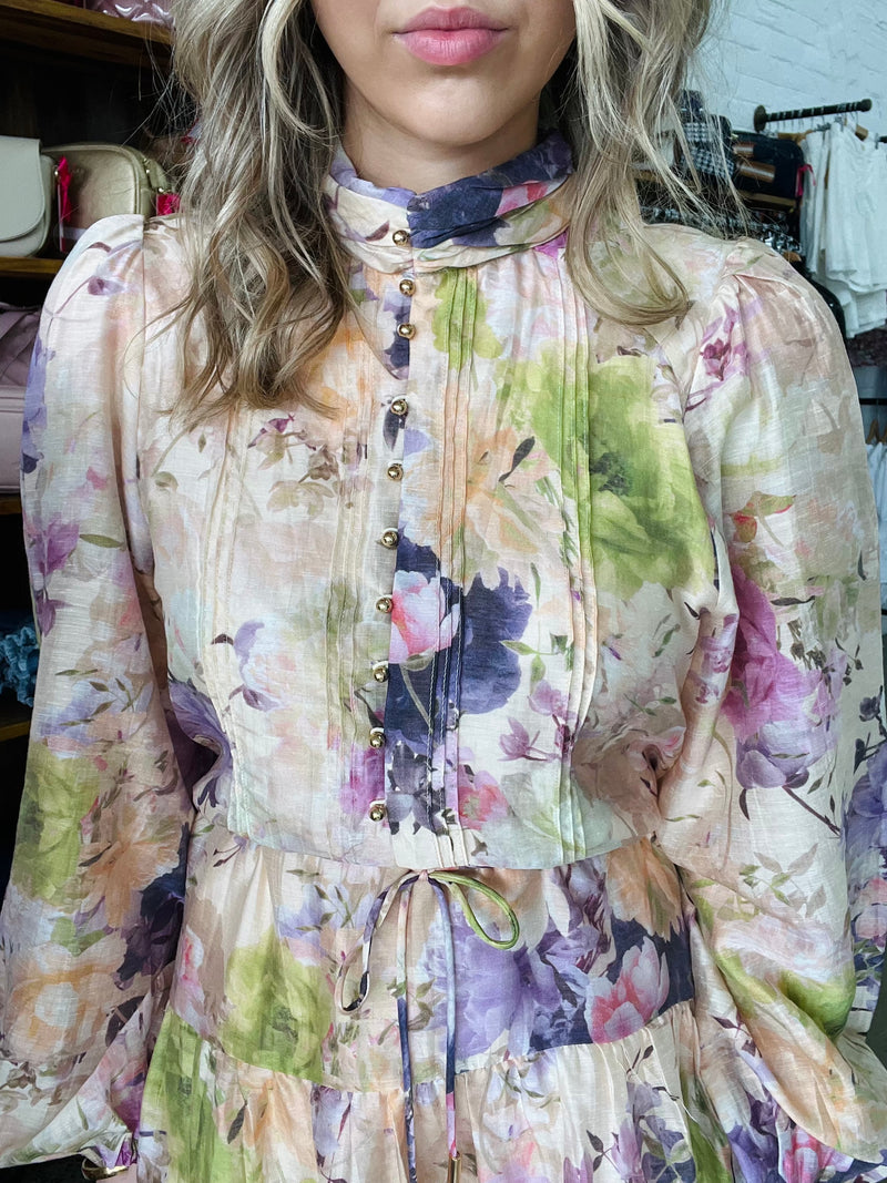 Lillith Mini Dress - Lilac Floral