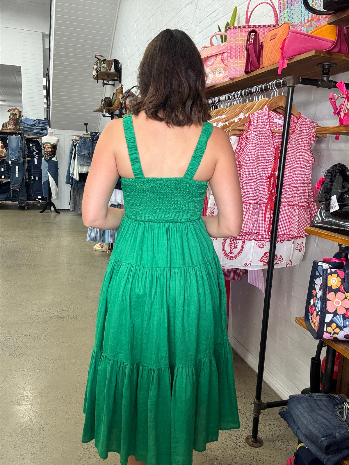 Eden Ruched Maxi Dress - Green