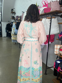 Sky Maxi Dress - Pastel Pink & Aqua