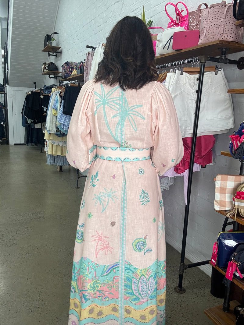 Sky Maxi Dress - Pastel Pink & Aqua