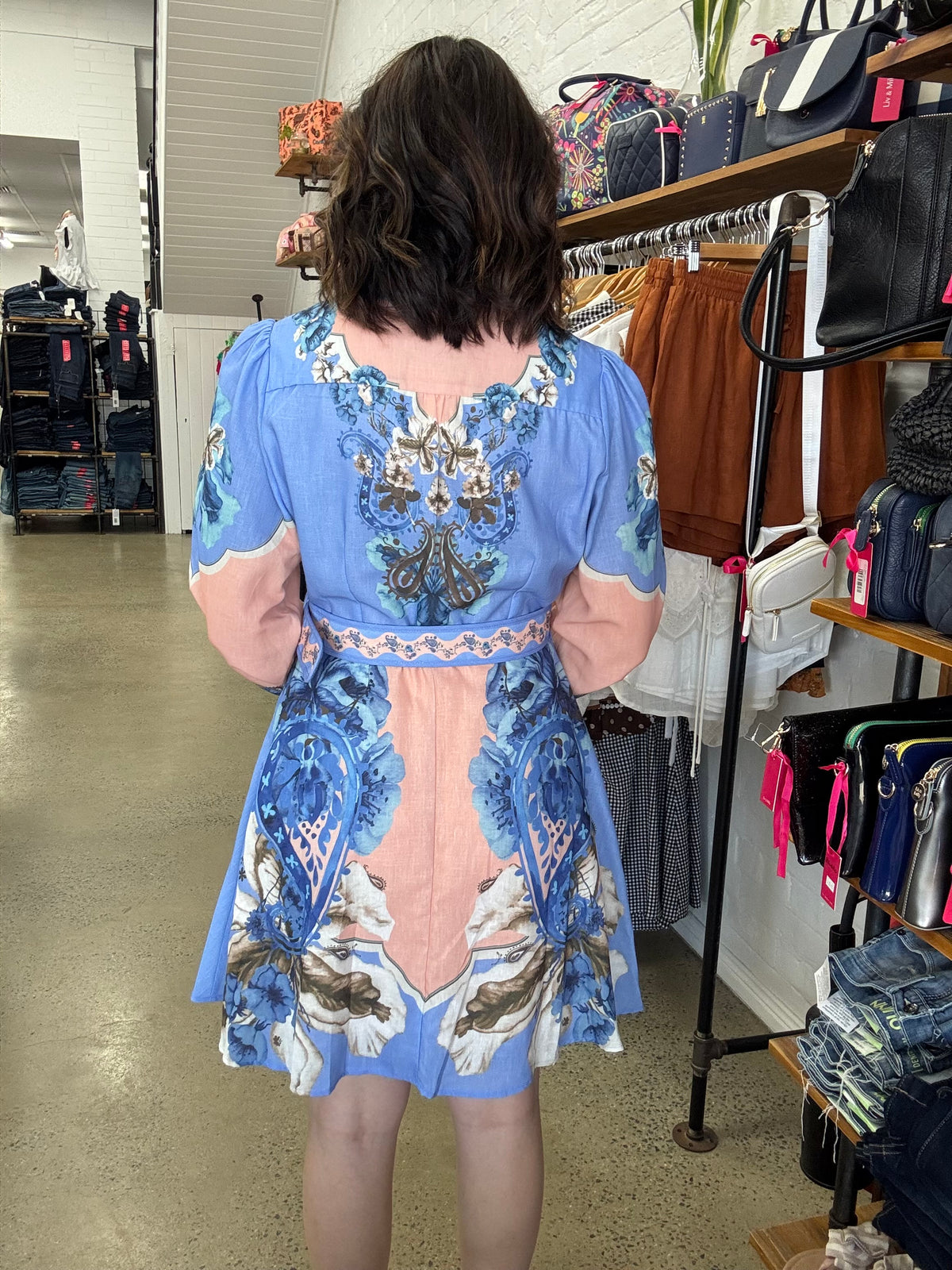 Mabel Mini Dress - Willow Blue