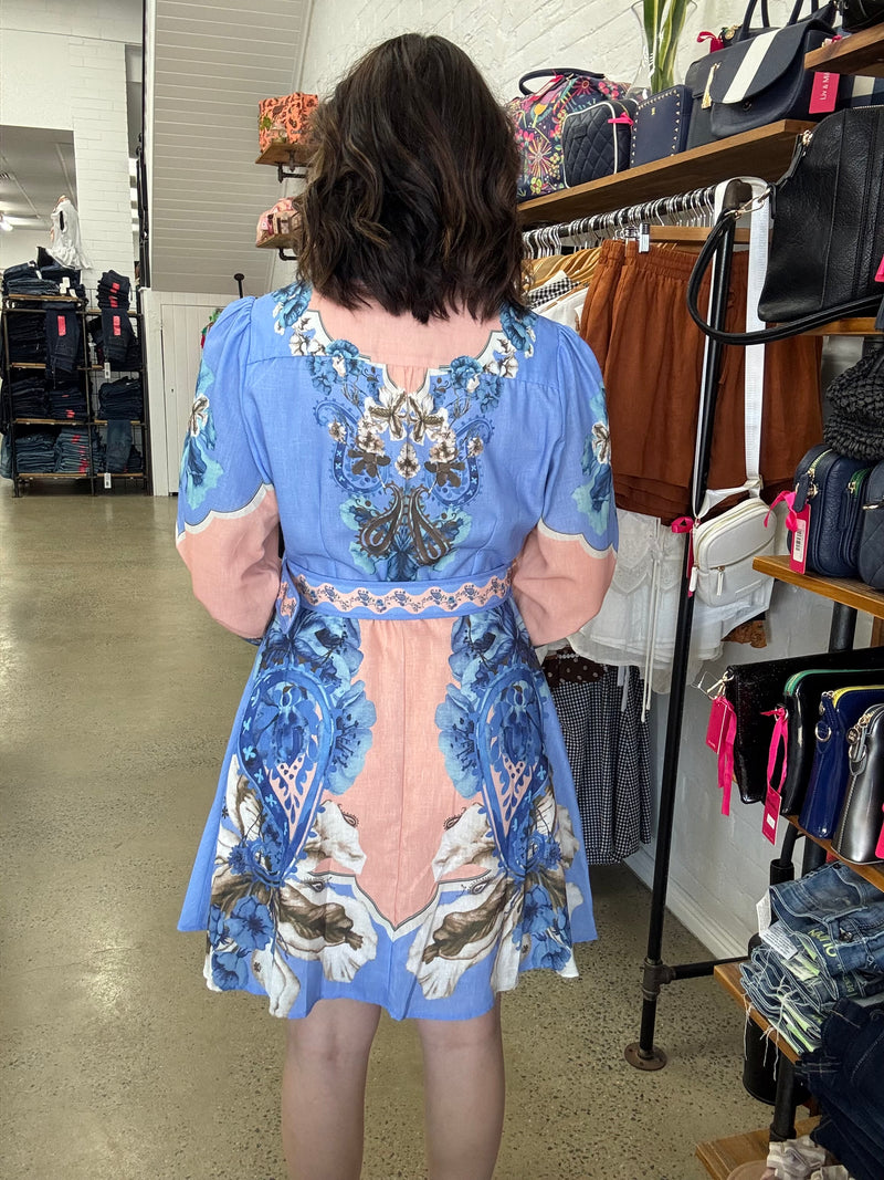 Mabel Mini Dress - Willow Blue