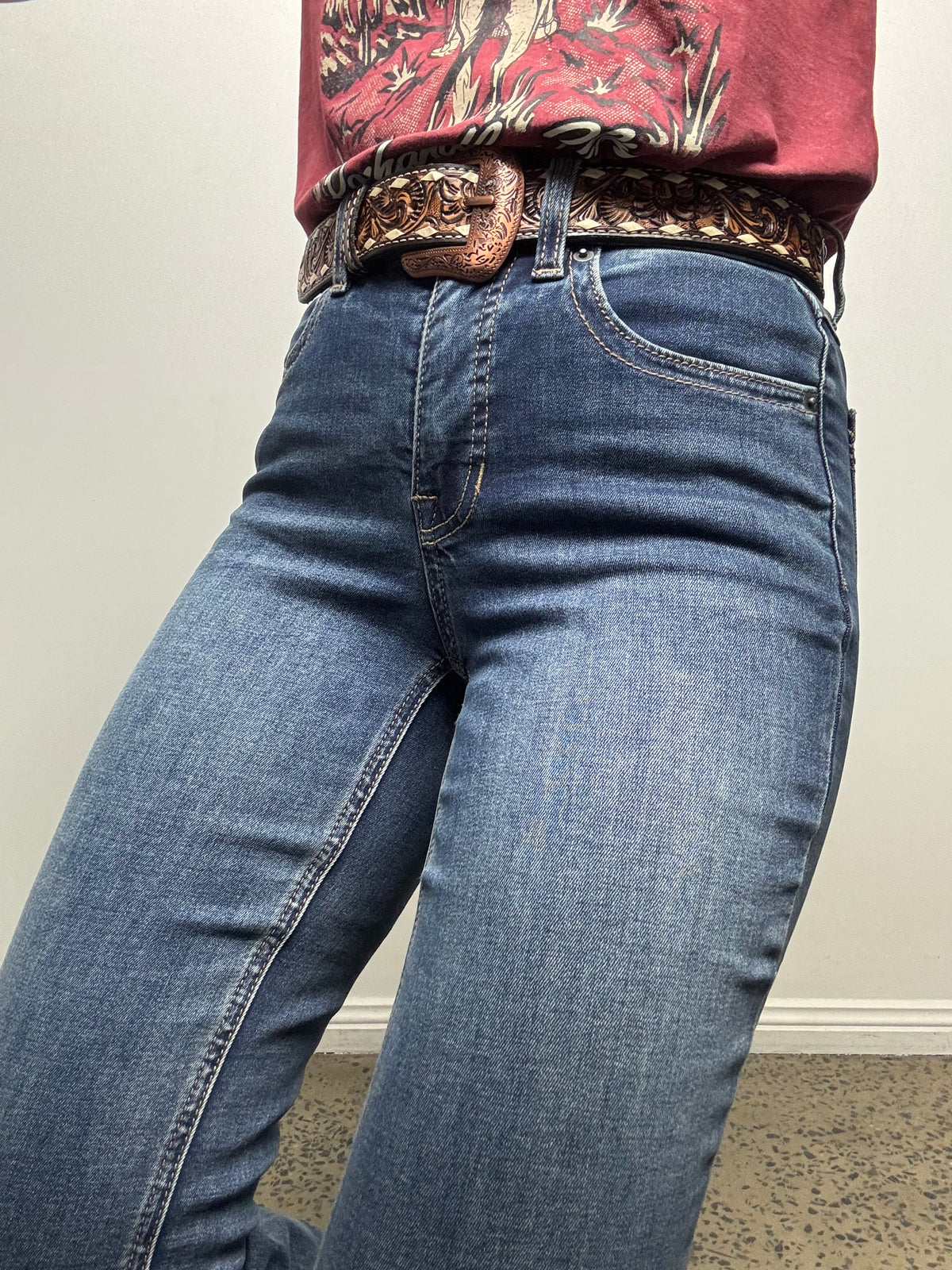 Rock & Roll Cowgirl Jeans - BW5HD09759 - Wave embroidery High Rise Trouser