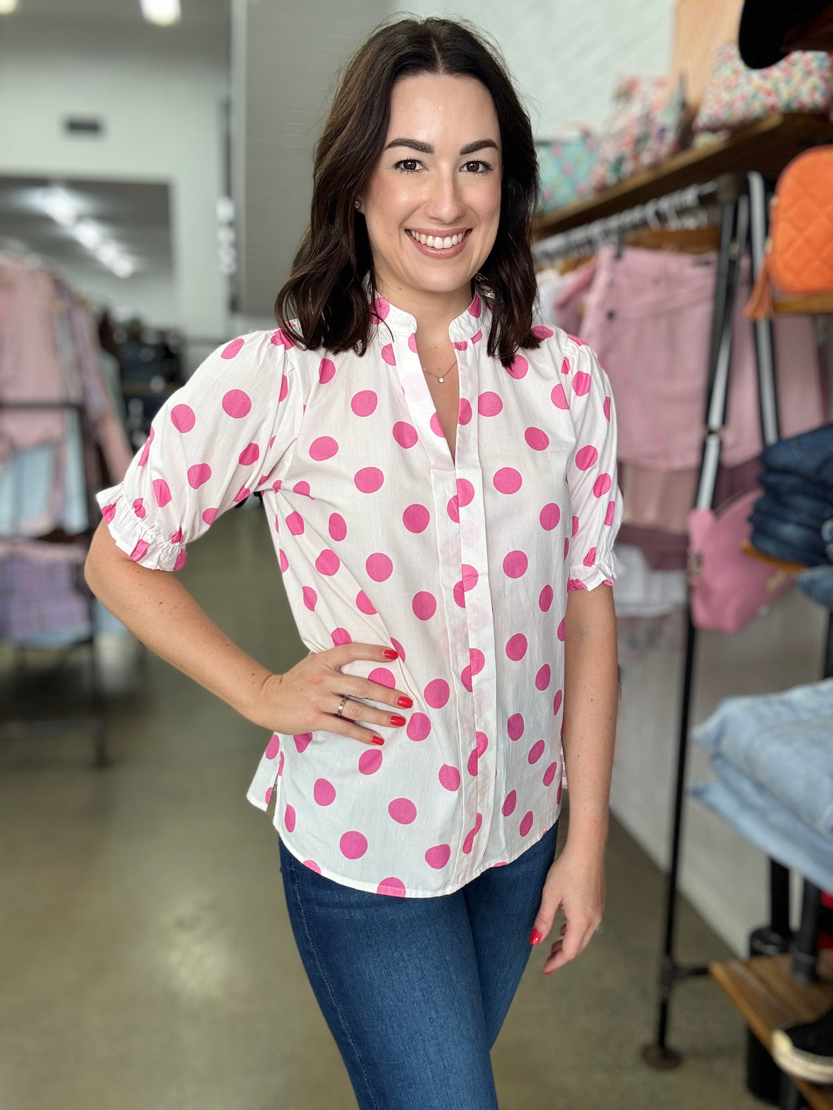 Pippa Top - White and Pink