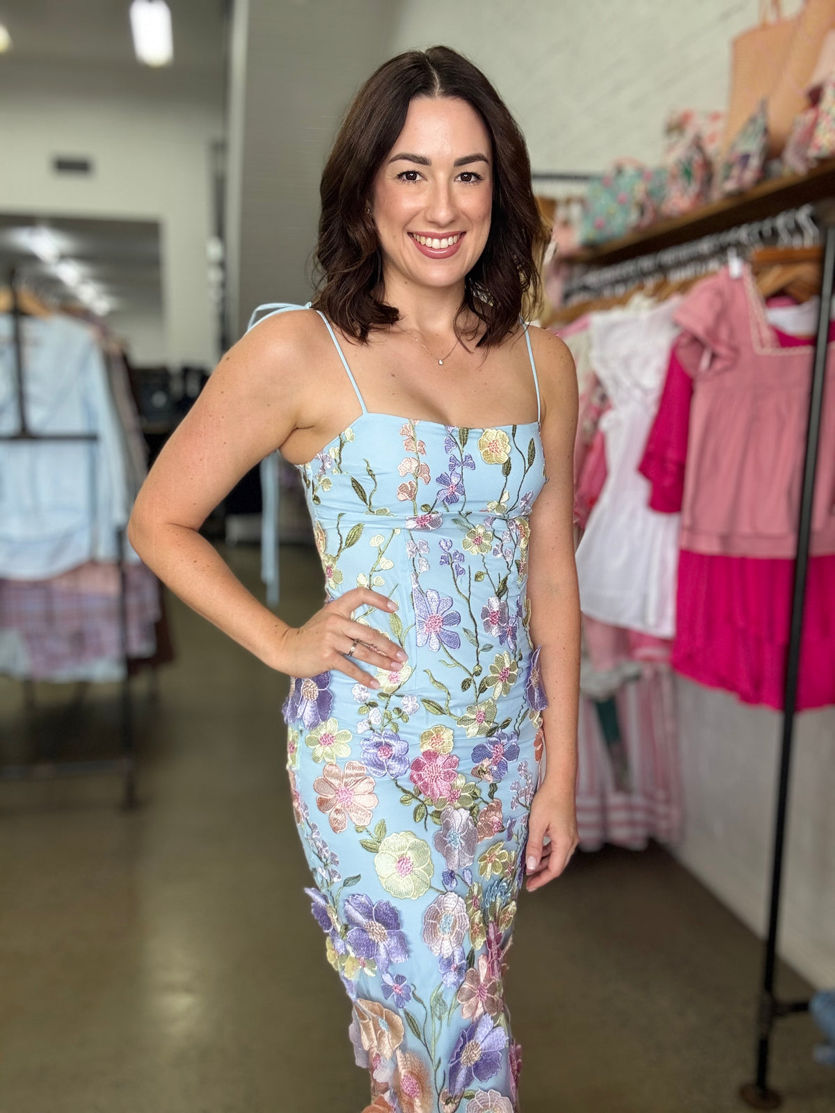 Daisy Midi Dress - Blue Floral