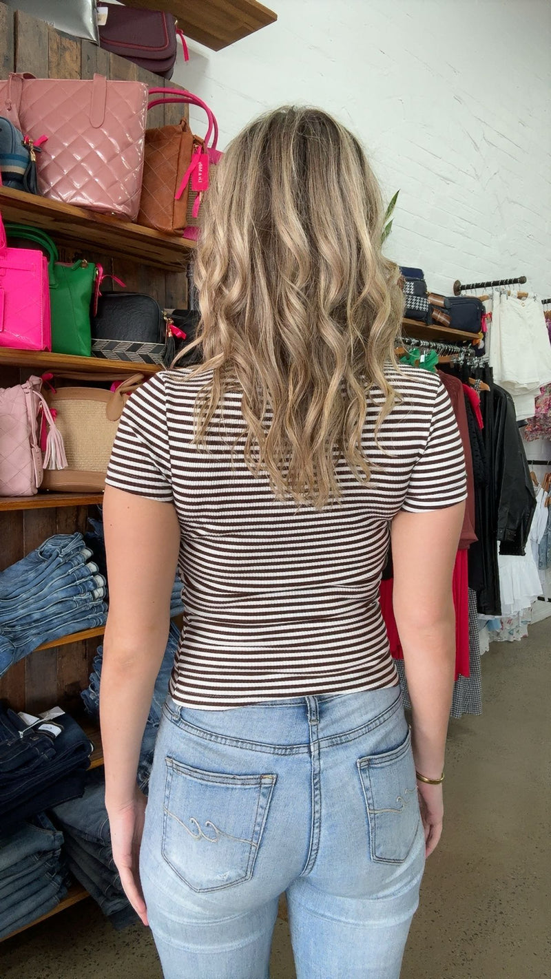 Eve Rib Baby Tee - Brown