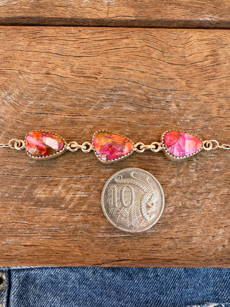 Marigold Bracelet - Pink Dahlia Stones