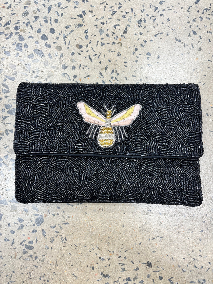 Beaded Clutch - Black Bee