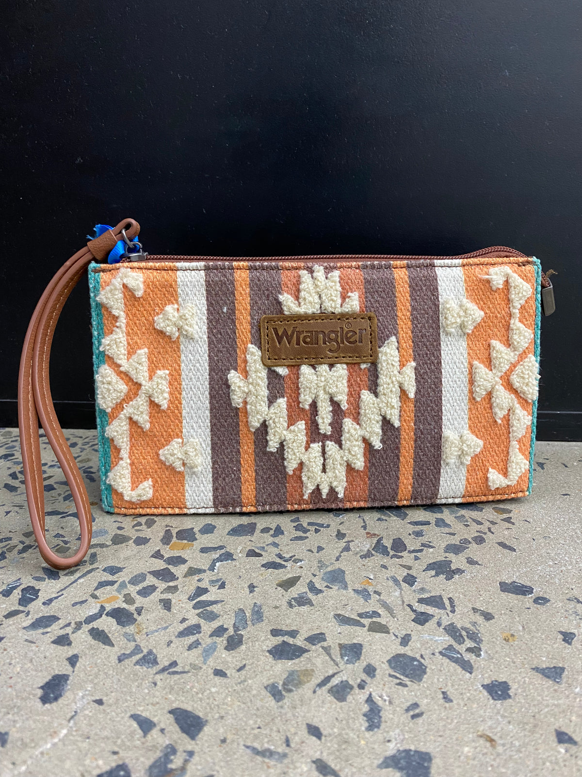 Wrangler Sherpa Aztec Canvas Clutch - Brown (WG313-181BR)