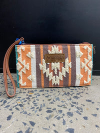 Wrangler Sherpa Aztec Canvas Clutch - Brown (WG313-181BR)