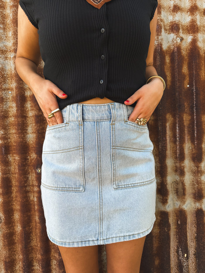 Becca Mini Skirt - Light Blue