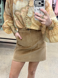 Bambi Cord Skirt - Tan