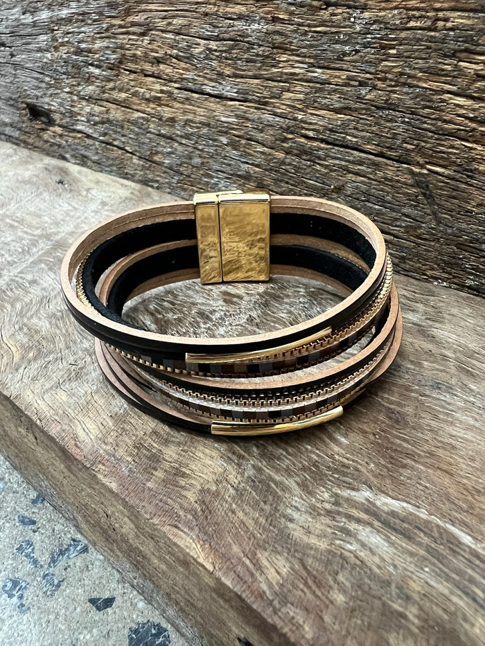 Multi Strand Magnetic Bracelet - Black