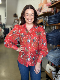 Kenny Top - Rodeo Rose Print