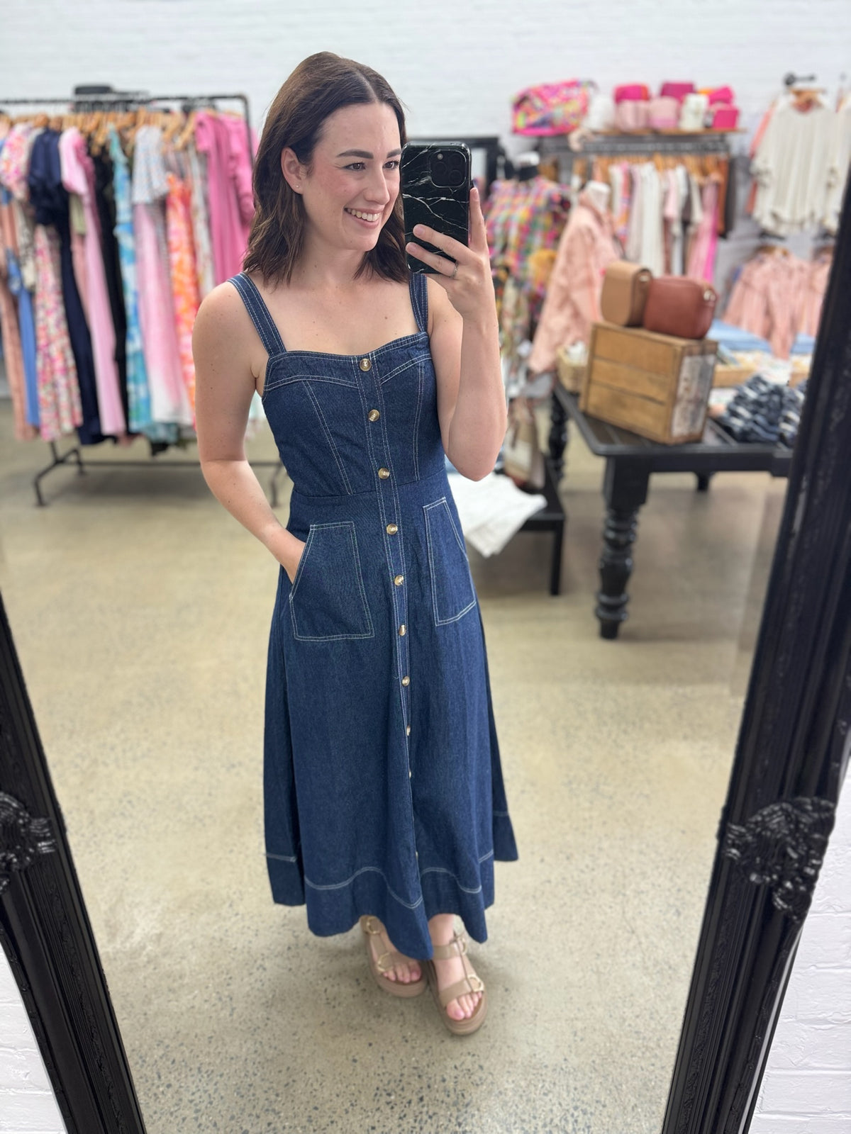 Belle Maxi Dress - Dark Denim