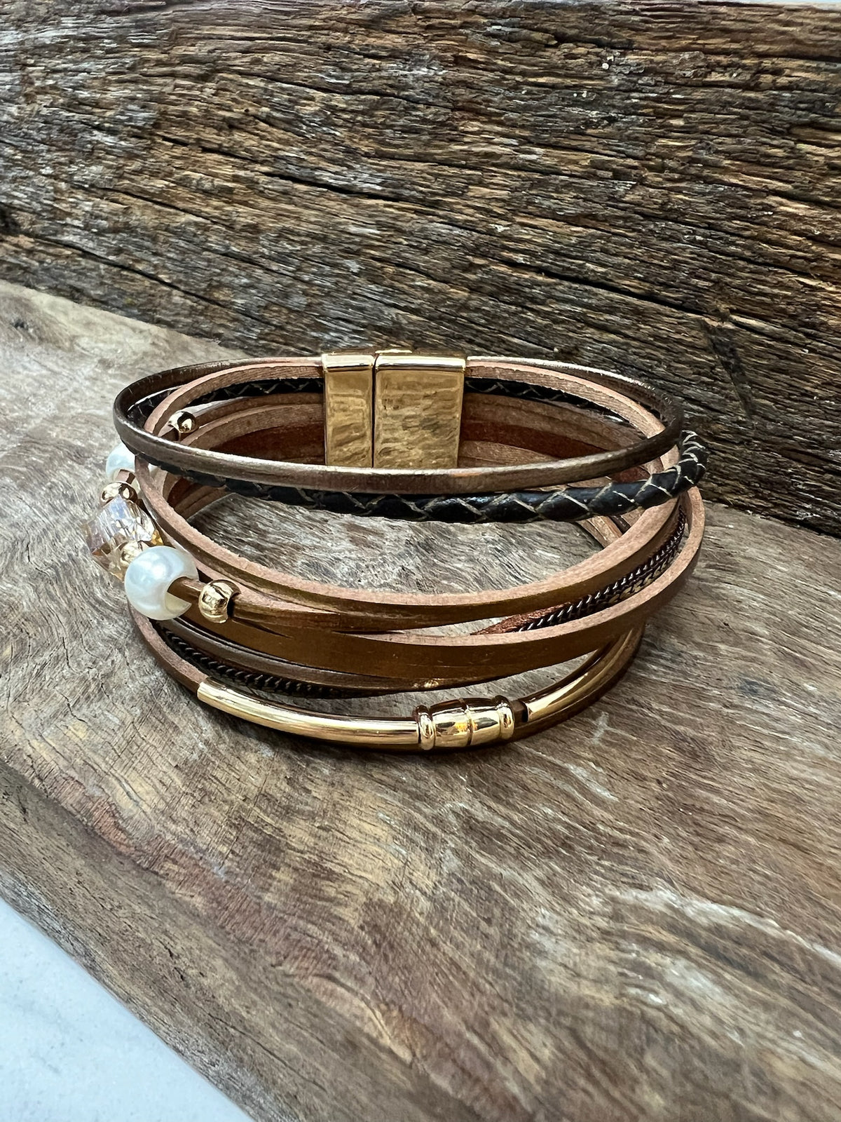 Multi Strand Magnetic Bracelet - Bronze