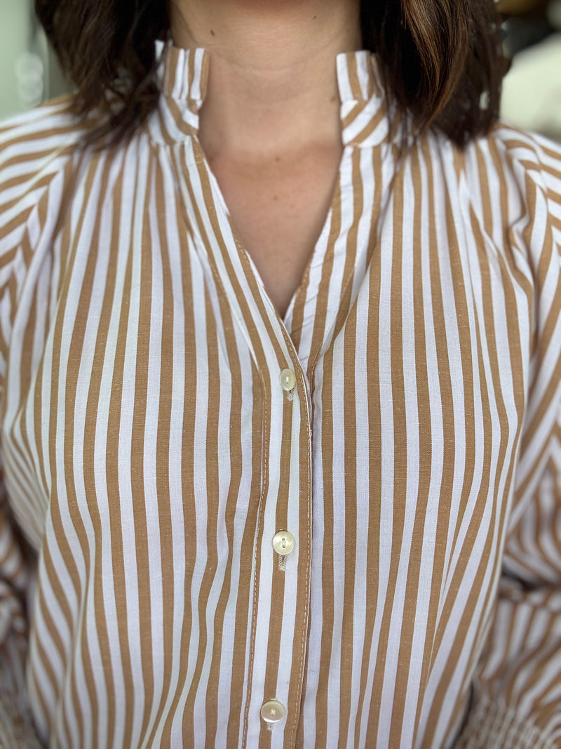 Rylan Top - Beige Stripe