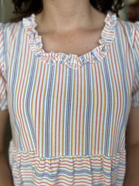Darlene Dress - Pastel Stripe