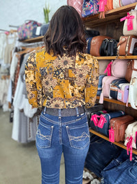 Norah Top - Mustard Florals