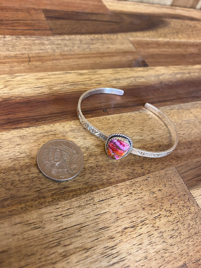 Charlie Cuff - Silver Pink Turquoise