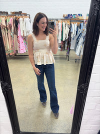 Sally Top - Beige Floral