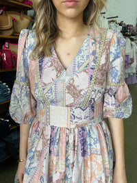 Cynthia Mini Dress - Floral Patchwork