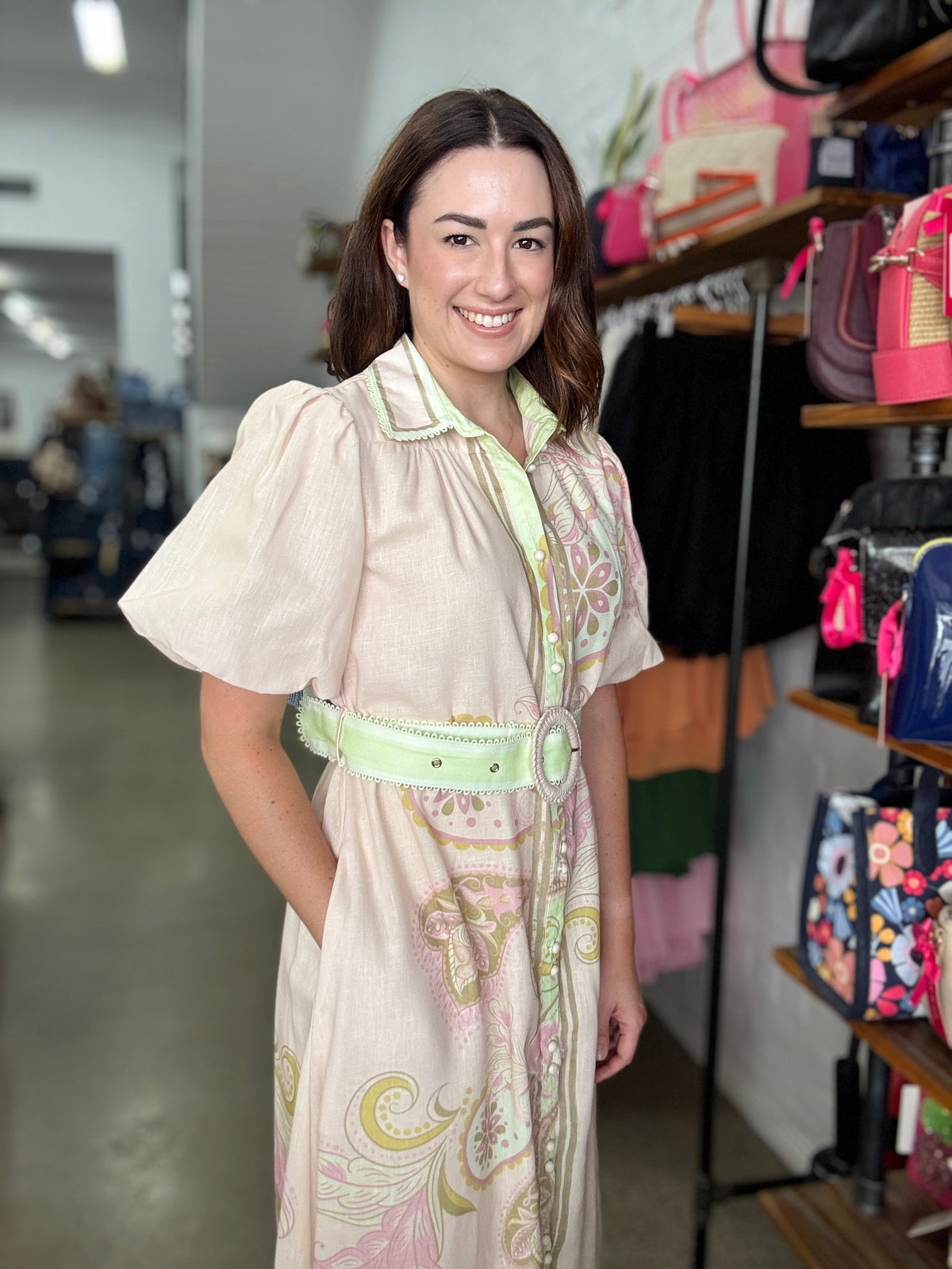 Amalfi Maxi Dress - Pink Paisley