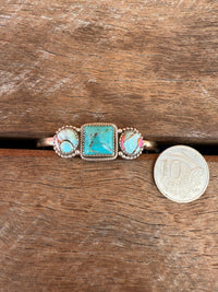 Ferry Cuff - Silver Cotton Candy Turquoise