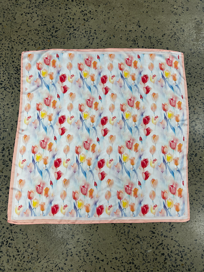 Western Wild Rag - Watercolour Tulips (Peach)