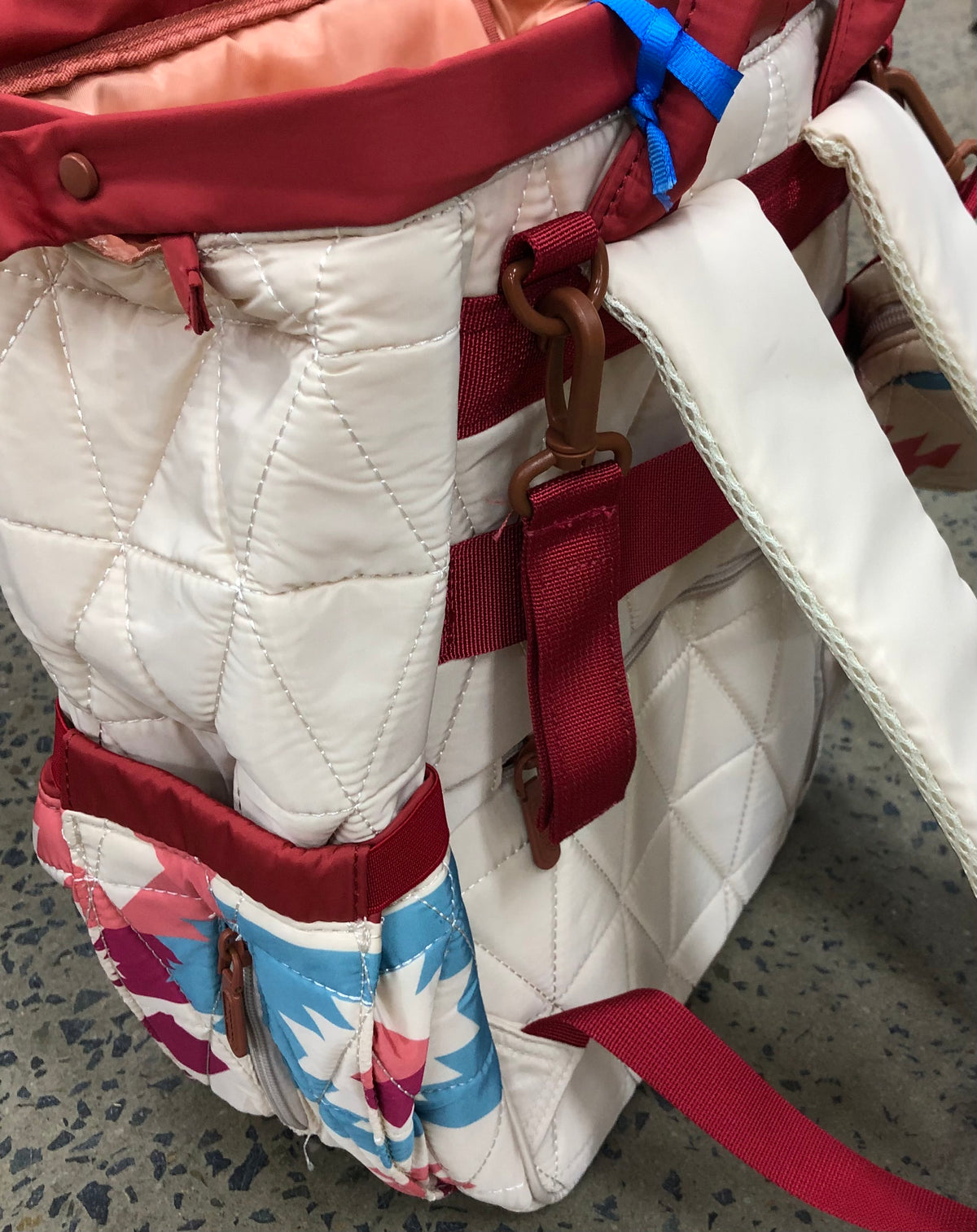 Wrangler Quilted Nappy Bag - Cream Aztec (WG2222-9110TN)