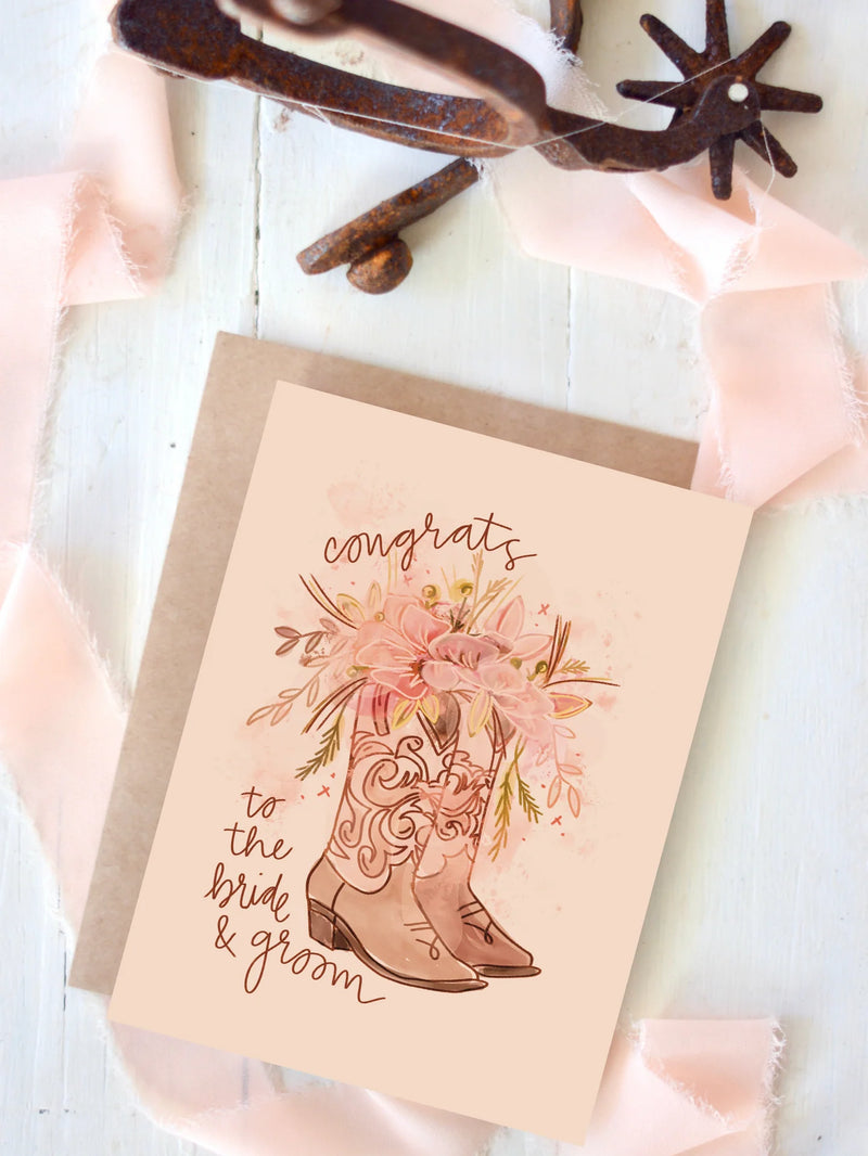 Wedding Card - Bride & Groom Boots