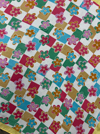 Western Wild Rag - Floral Check (Yellow)